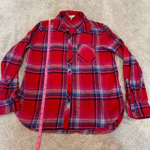 Orvis Women's Plaid Flannel Button Down Red Cotton Size Large - Picture 9 of 9